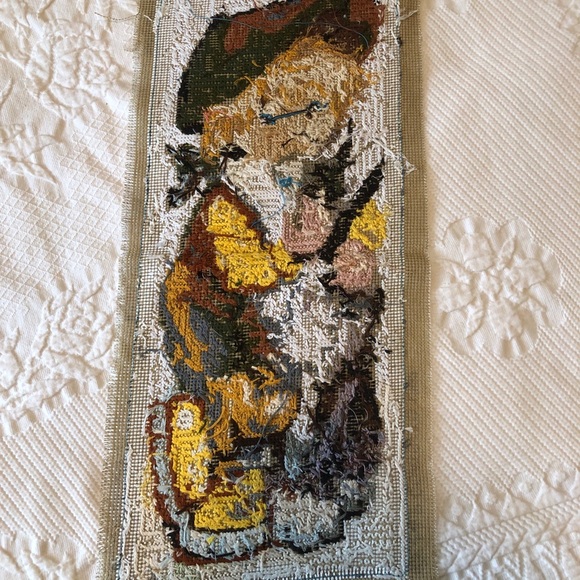 Vintage Needlepoint Panel - Boy & Husky Dog - Picture 5 of 5